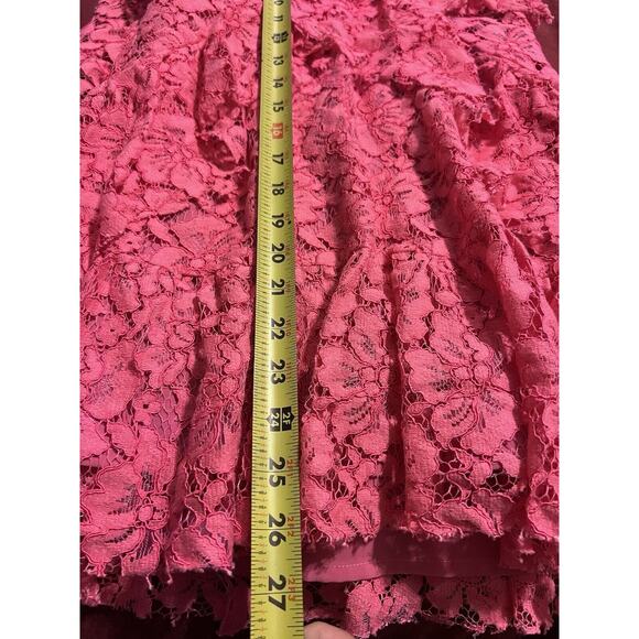 NBD Revolve Lace Mini Dress V-Neck Pink Halter Back Party Prom Cocktail - Picture 11 of 12